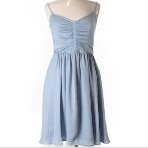 Banana Republic silk shirred light blue dress